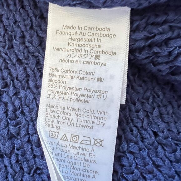 J.Crew Sweater Tank Size XXL Blue High-Neck Textured Pointelle - Picture 6 of 7